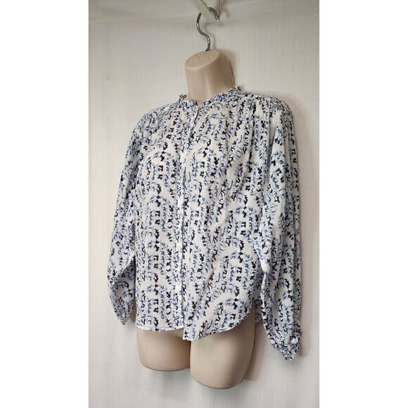 Ann Taylor LOFT Blouse Women’s Size XS Multicolor Floral Ruffle Tie Neck - Picture 3 of 6